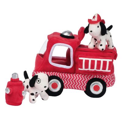 Lambs &amp; Ivy Fire Truck 5pc Developmental Plush Soft Toy Interactive Play Set Image 2