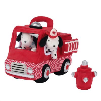 Lambs &amp; Ivy Fire Truck 5pc Developmental Plush Soft Toy Interactive Play Set Image 3