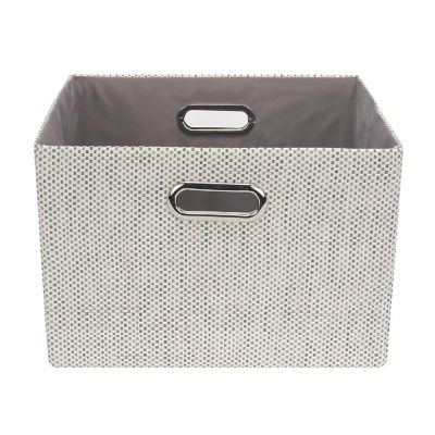 Lambs & Ivy Gray Foldable/Collapsible Storage Bin/Basket Organizer with Handles Image 1