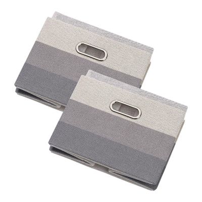 Lambs &amp; Ivy Gray Ombre Foldable/Collapsible Storage Bin/Basket- 2 Pack Image 2