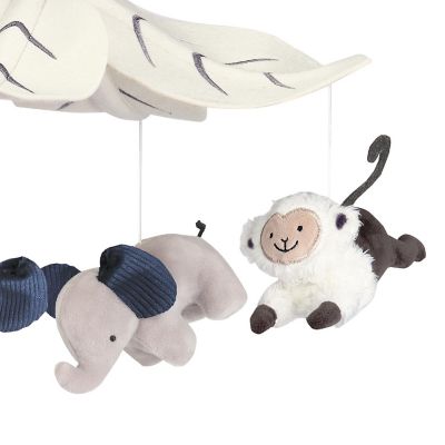 Lambs & Ivy Jungle Party Gray Animals Musical Baby Crib Mobile Soother Toy Image 2