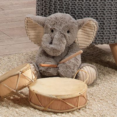 Lambs & Ivy Jungle Safari Gray Plush Elephant Stuffed Animal Toy Plushie - Jett Image 2