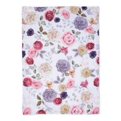 Lambs & Ivy Secret Garden Ultra-Soft Fleece/Minky Floral Baby Blanket Image 2