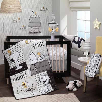 Lambs & Ivy Snoopy Lamp with Shade & Bulb - White/Black/Gray Image 3
