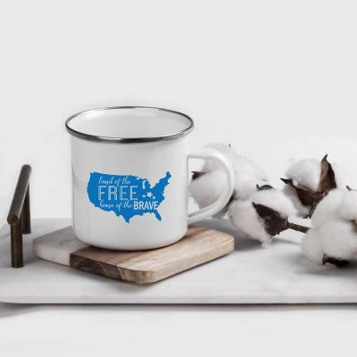 Land Free Home Brave 11oz Campfire Mug Image 1