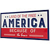 Land of the Free Because of the Brave Patriotic Metal Wall Sign - 20" Image 3