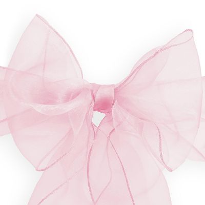 Lann's Linens 10 Organza Wedding Chair Cover Bow Sashes - Ribbon Tie Back Sash - Pink Image 1