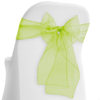 Lann's Linens 10 Organza Wedding Chair Cover Bow Sashes - Ribbon Tie Back Sash - Sage Green Image 1