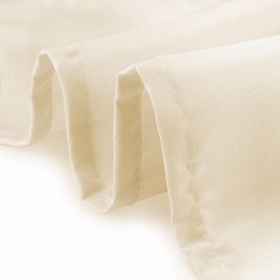 Lann's Linens 10 Pack 108" Round Wedding Banquet Polyester Fabric Tablecloths - Ivory Image 2