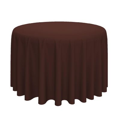 Lann's Linens 10 Pack 132" Round Wedding Banquet Polyester Fabric Tablecloth Chocolate Brown Image 1