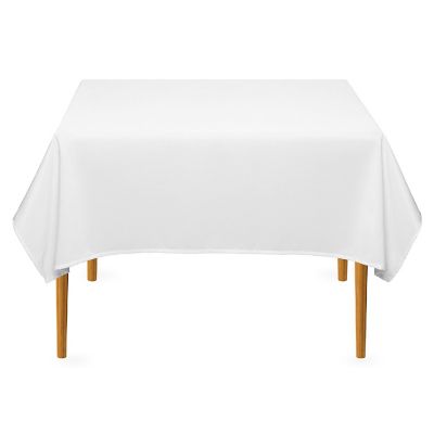 Lann's Linens 10 Pack 54" Square Wedding Banquet Polyester Fabric Tablecloths - White Image 1