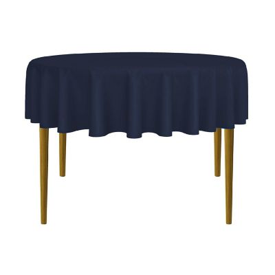 Lann's Linens 10 Pack 70" Round Wedding Banquet Polyester Fabric Tablecloths - Navy Blue Image 1