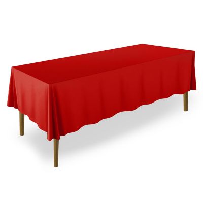 Lann's Linens 10 Pack 70" x 120" Rectangular Wedding Banquet Polyester Tablecloths Red Image 1