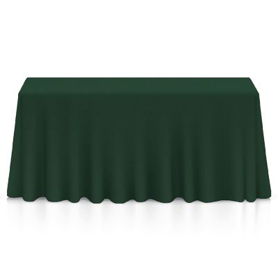 Lann's Linens 10 Pack 90" x 132" Rectangular Wedding Polyester Tablecloths Hunter Green Image 1