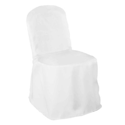 Lann's Linens 10 Wedding/Party Banquet Chair Covers - Polyester Cloth - White Image 1