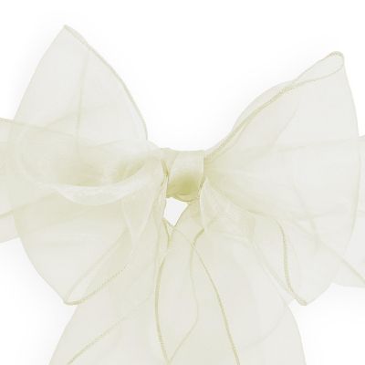 Lann's Linens 100 Organza Wedding Chair Cover Bow Sashes - Ribbon Tie Back Sash - Ivory Image 1