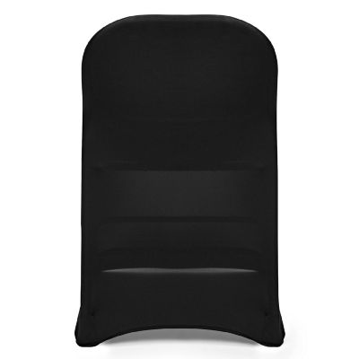 Lann's Linens 100pc Black Spandex Folding Chair Cover Wedding Party Banquet Fitted Slipcover Image 3