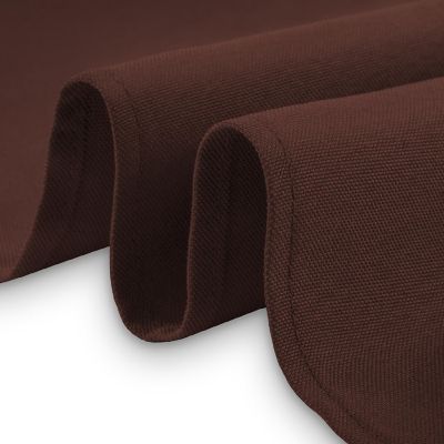 Lann's Linens 108" Round Wedding Banquet Polyester Fabric Tablecloth - Chocolate Brown Image 2