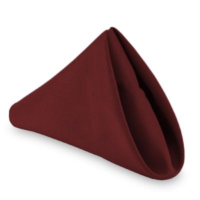 Lann's Linens 12 Dozen 20" Cloth Dinner Table Napkins for Weddings Polyester Fabric Burgundy Image 1