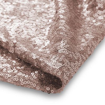 Lann's Linens 12x108 Rose Gold Sequin Sparkly Table Runner Tablecloth Cover Wedding Party Image 2