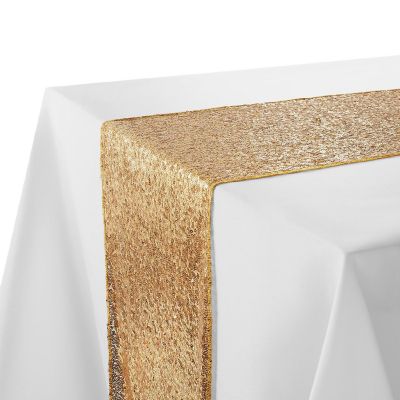 Lann's Linens 12x72 Gold Sequin Sparkly Table Runner Glitter Tablecloth Cover Wedding Party Image 1