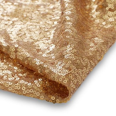 Lann's Linens 12x72 Gold Sequin Sparkly Table Runner Glitter Tablecloth Cover Wedding Party Image 2