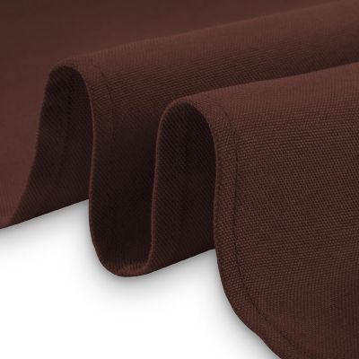 Lann's Linens 132" Round Wedding Banquet Polyester Fabric Tablecloth - Chocolate Brown Image 2