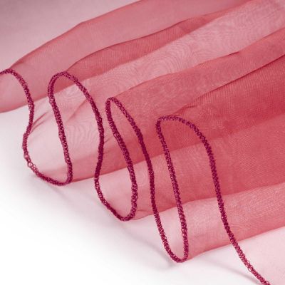 Lann's Linens 5 Organza Sheer 14" x 108" Long Wedding Dining Room Table Runners - Burgundy Image 1