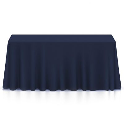 Lann's Linens 5 Pack 90" x 132" Rectangular Wedding Banquet Polyester Tablecloth Navy Blue Image 1
