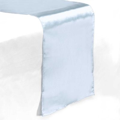 Lann's Linens 5 Satin 12" x 108" Long Wedding Dining Room Table Runners - Baby Blue Image 1