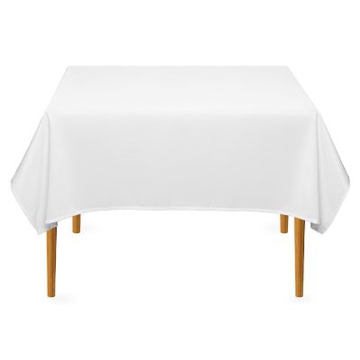 Lann's Linens 54" Square Wedding Banquet Polyester Fabric Tablecloth - White Image 1