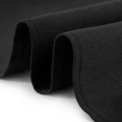 Lann's Linens 60" x 102" Rectangular Wedding Banquet Polyester Fabric Tablecloth - Black Image 2