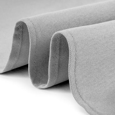 Lann's Linens 60" x 102" Rectangular Wedding Banquet Polyester Fabric Tablecloth - Silver Image 2