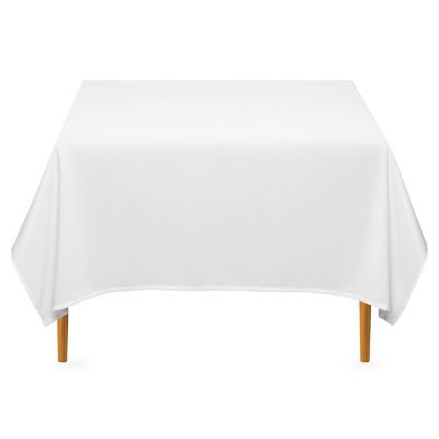 Lann's Linens 70" Square Wedding Banquet Polyester Fabric Tablecloth - White Image 1