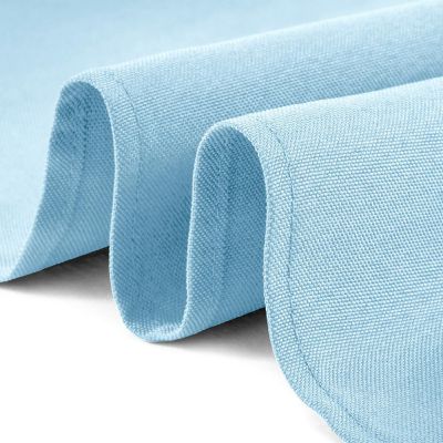 Lann's Linens 70" x 120" Rectangular Wedding Banquet Polyester Fabric Tablecloth - Baby Blue Image 2
