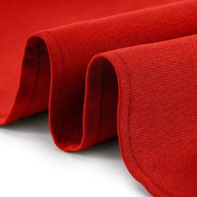Lann's Linens 70" x 120" Rectangular Wedding Banquet Polyester Fabric Tablecloth - Red Image 2