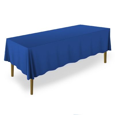 Lann's Linens 70" x 120" Rectangular Wedding Banquet Polyester Fabric Tablecloth - Royal Blue Image 1