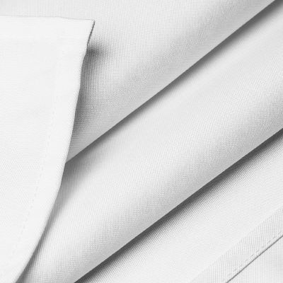 Lann's Linens 70" x 120" Rectangular Wedding Banquet Polyester Fabric Tablecloth - White Image 3