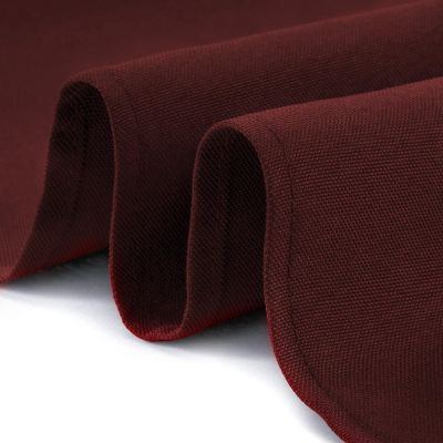 Lann's Linens 90" x 132" Rectangular Wedding Banquet Polyester Fabric Tablecloth - Burgundy Image 2