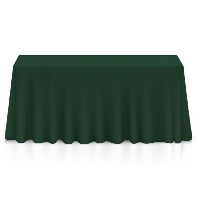 Lann's Linens 90" x 132" Rectangular Wedding Banquet Polyester Fabric Tablecloth Hunter Green Image 1