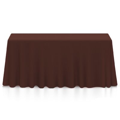 Lann's Linens 90" x 156" Rectangular Wedding Banquet Polyester Fabric Tablecloth - Chocolate Image 1