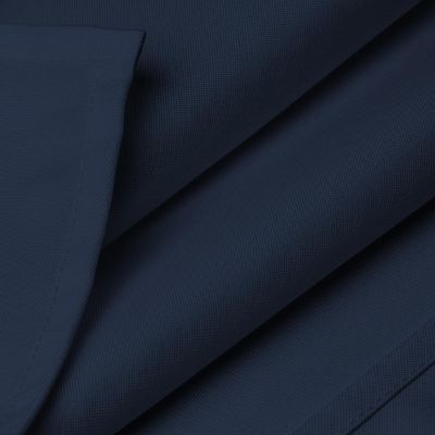 Lann's Linens 90" x 156" Rectangular Wedding Banquet Polyester Fabric Tablecloth - Navy Blue Image 3
