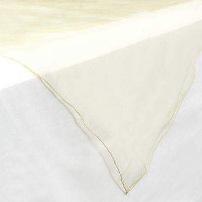 Lann's Linens Organza Wedding Table Overlay - Tablecloth Topper (72" Square - Ivory) Image 1