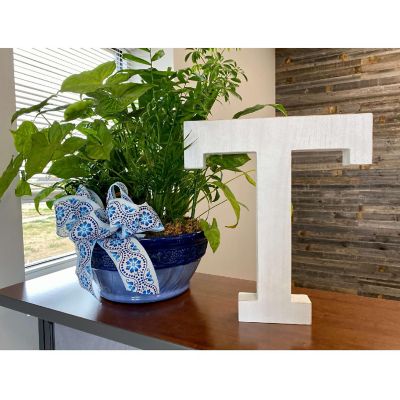 Large Decorative Free Standing White Decorative Monogram Wood Letter Image 1