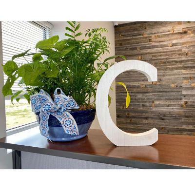 Large Decorative Free Standing White Decorative Monogram Wood Letter Image 1