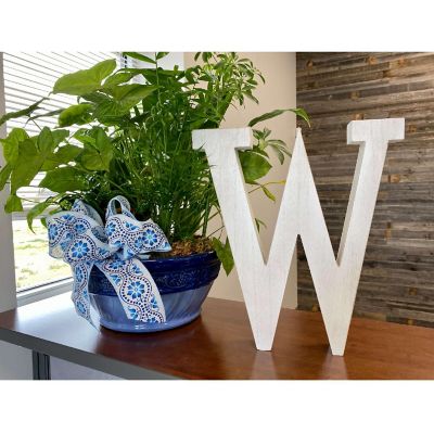 Large Decorative Free Standing White Decorative Monogram Wood Letter Image 1