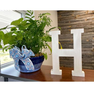 Large Decorative Free Standing White Decorative Monogram Wood Letter Image 1