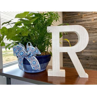 Large Decorative Free Standing White Decorative Monogram Wood Letter Image 1