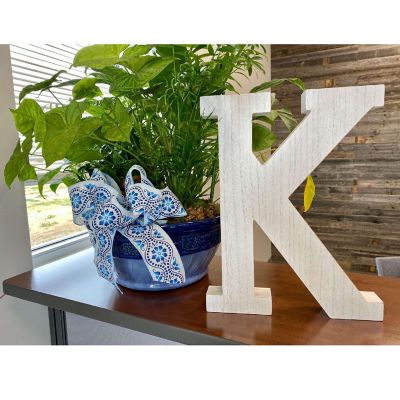 Large Decorative Free Standing White Decorative Monogram Wood Letter Image 1
