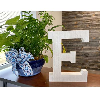 Large Decorative Free Standing White Decorative Monogram Wood Letter Image 1
